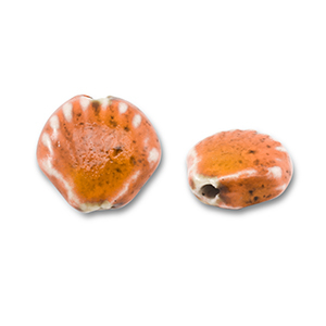 Perlen Keramik Muschel Orange
