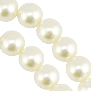 Glaswachsperlen 14mm Off white