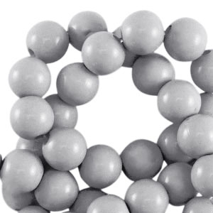 6 mm Acrylperlen shiny Grey