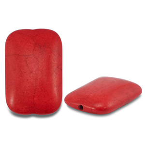 Perlen Keramik Rechteck Red
