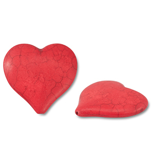 Perlen Keramik Herz Red