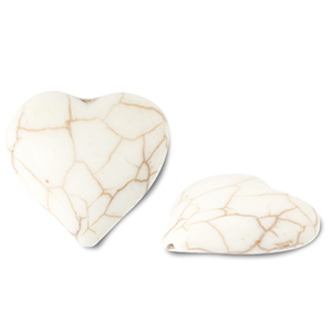 Perlen Keramik Herz Off white