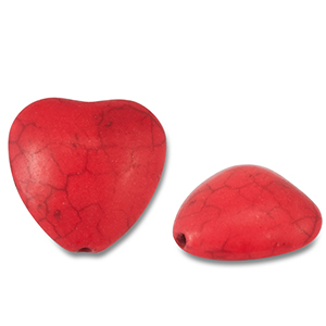 Perlen Keramik Herz Red