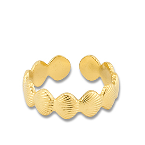 Ringe aus Stainless Steel - Rostfreiem Stahl Muschel Gold