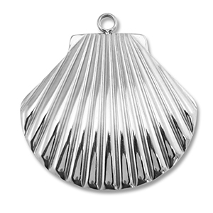 Stainless Steel - Rostfrei Stahl Anh&auml;nger Muschel Silver