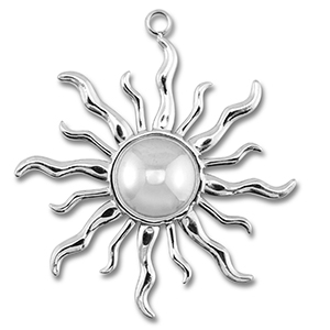 Stainless Steel - Rostfrei Stahl Anh&auml;nger Sonne Silver