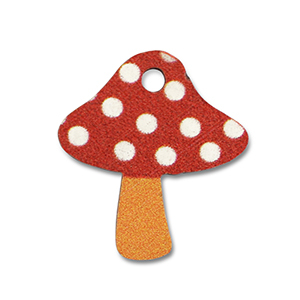 Holz Anh&auml;nger Fliegenpilz Red-white-orange