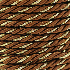 Trendy Kordel Twisted 3mm Brown-gold