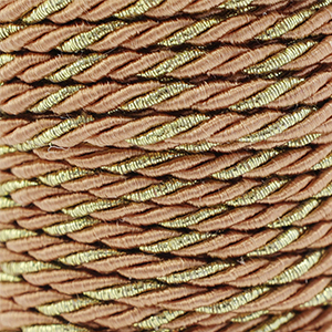 Trendy Kordel Twisted 3mm Camel brown-gold