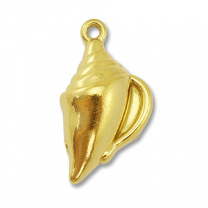 Stainless Steel - Rostfrei Stahl Anh&auml;nger Muschel Gold