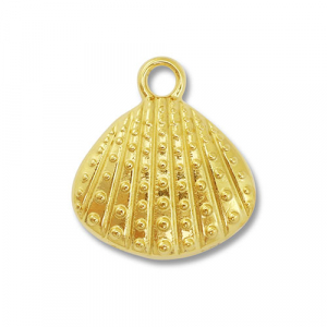 Stainless Steel - Rostfrei Stahl Anh&auml;nger Muschel Gold
