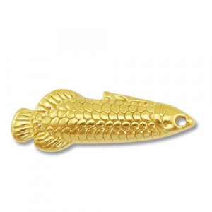 Stainless Steel - Rostfrei Stahl Anh&auml;nger Fisch Gold