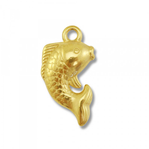 Stainless Steel - Rostfrei Stahl Anh&auml;nger Fisch Gold