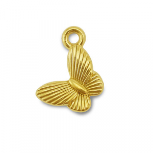 Stainless Steel - Rostfrei Stahl Anh&auml;nger Schmetterling Gold