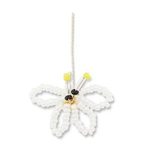 Anh&auml;nger Glasperlen Schmetterling White-yellow-black