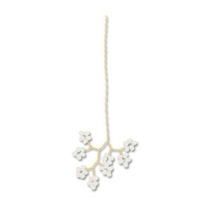 Anh&auml;nger Glasperlen Blume Gold-white