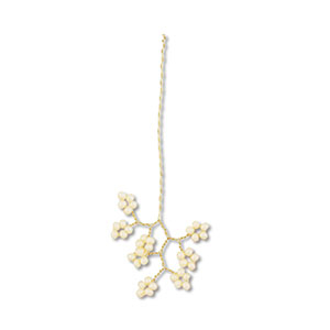 Anh&auml;nger Glasperlen Blume Gold-off white
