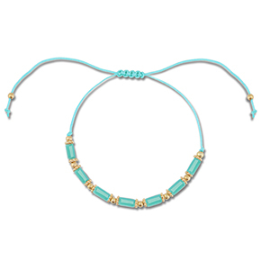 Trendy Armb&auml;nder Gemischte Perlen Turquoise-gold