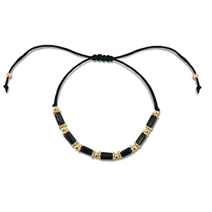 Trendy Fusskettchen Gemischte Perlen Black-gold