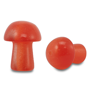 Naturstein Perlen Glas Fliegenpilz Coral red