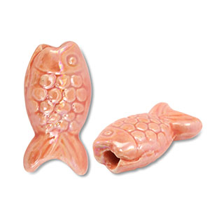DQ Griechische Keramik Perlen Fisch Coral peach