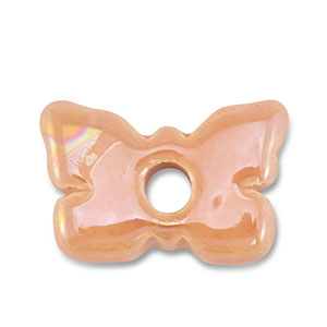 DQ Griechische Keramik Perlen Schmetterling Coral peach