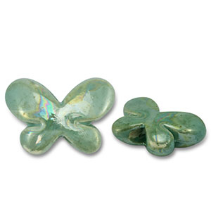 DQ Griechische Keramik Perlen Schmetterling Turquoise green