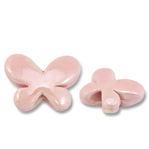 DQ Griechische Keramik Perlen Schmetterling Light pink