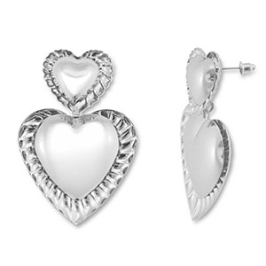 Trendy Ohrringe Herz Silver
