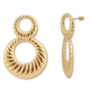 Trendy Ohrringe Rund Gold