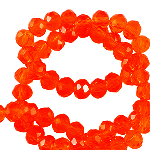 Top Glas Facett Perlen 4x3mm rondellen Dark orange