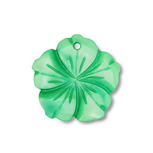 Muschel Anh&auml;nger Blume Green
