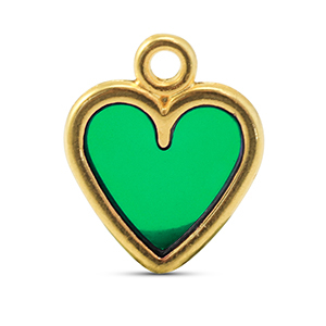 Metall Anh&auml;nger DQ Herz Green-Gold (Nickelfrei)