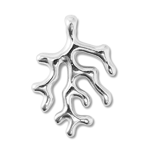 Metall Anh&auml;nger DQ Koralle Antik silber (Nickelfrei)