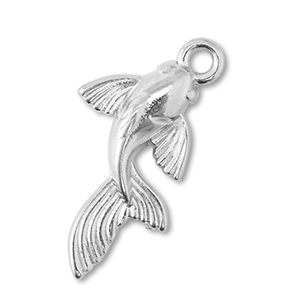 Metall Anh&auml;nger DQ Fisch Antik silber (Nickelfrei)