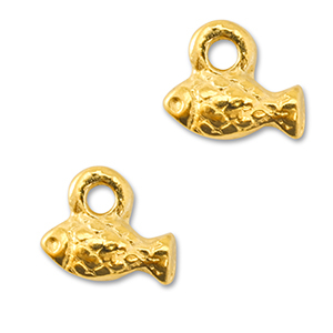 Metall Anh&auml;nger DQ Fisch Gold (Nickelfrei)