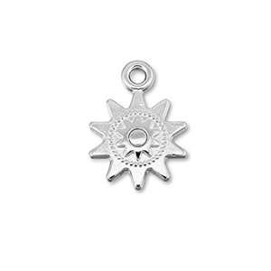 Metall Anh&auml;nger DQ Sonne Antik silber (Nickelfrei)