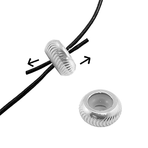 Stainless Steel - Rostfrei Stahl Schmuckzubeh&ouml;r Smart-Stopperperlen mit Motiv 7mm Silver