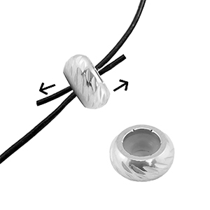 Stainless Steel - Rostfrei Stahl Schmuckzubeh&ouml;r Smart-Stopperperlen mit Motiv 9mm Silver