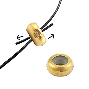 Stainless Steel - Rostfrei Stahl Schmuckzubeh&ouml;r Smart-Stopperperlen mit Motiv 6mm Gold