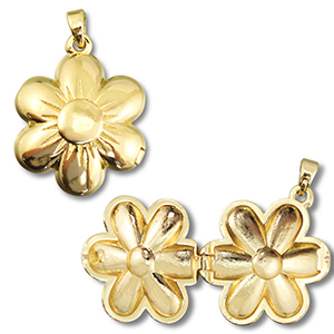 Medaillon Eco-brass&reg; (nachaltiges Messing) Blume Gold