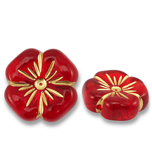 Acrylperlen Blume Red-gold