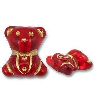 Acrylperlen B&auml;r Red-gold