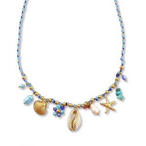 Ketten aus Stainless Steel - Rostfreiem Stahl mit Anh&auml;nger Meeresleben Gold-multicolour