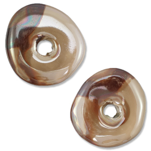 DQ Griechische Keramik Perlen Donut Brown