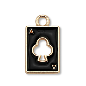 Metall Anh&auml;nger Enamel Karte Gold-black