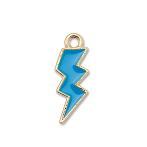 Metall Anh&auml;nger Enamel Blitz Gold-blue
