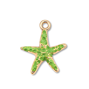 Metall Anh&auml;nger Enamel Seestern Gold-green