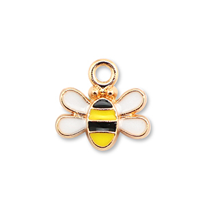 Metall Anh&auml;nger Enamel Biene Gold-yellow-black