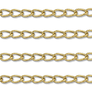 Stainless Steel - Rostfrei Stahl Schmuckzubeh&ouml;r Gliederkette Oval Gold